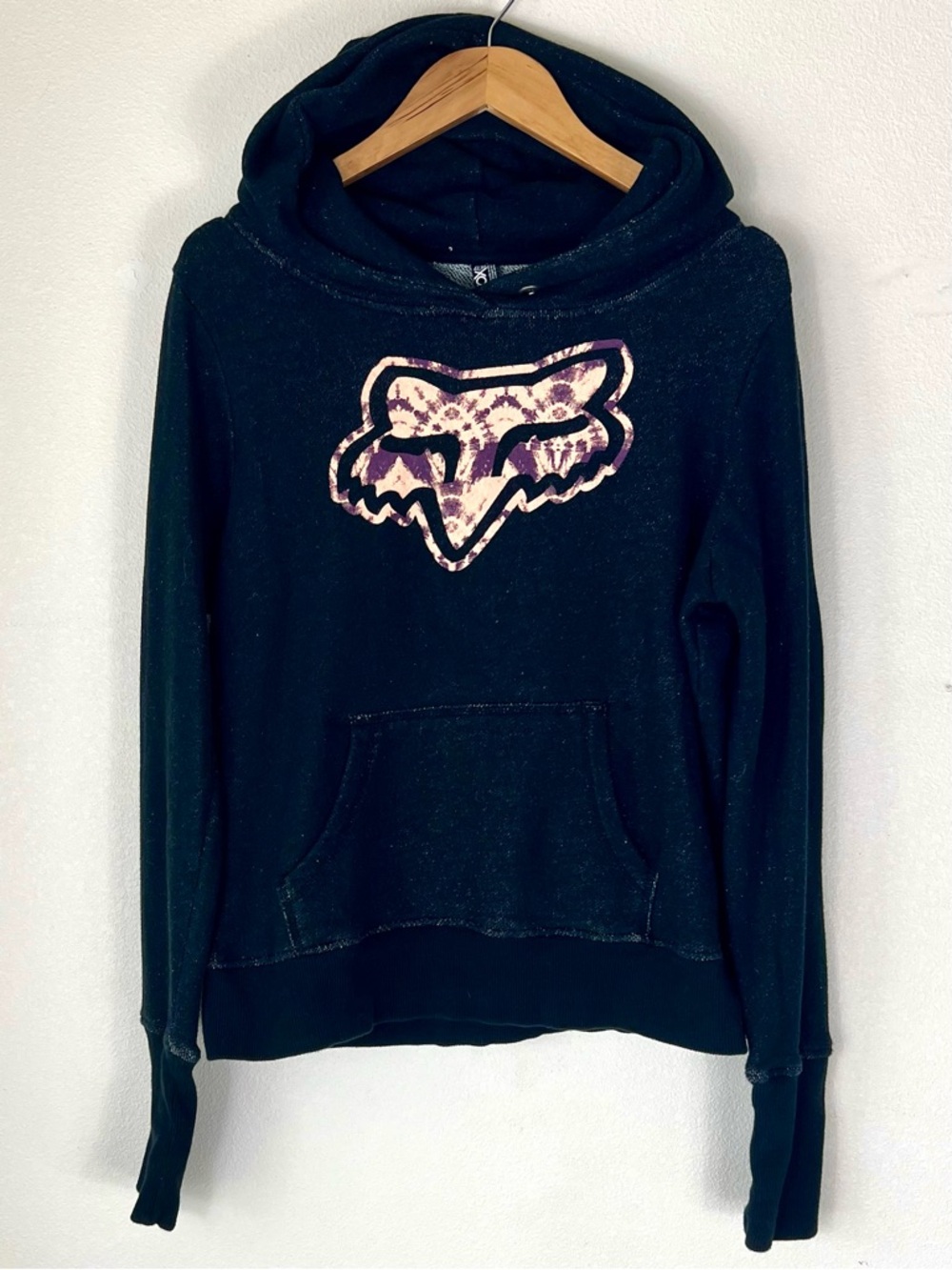 Fox Racing Black Gray Hooded Sweater with Pink Purple Logo Women’s Large